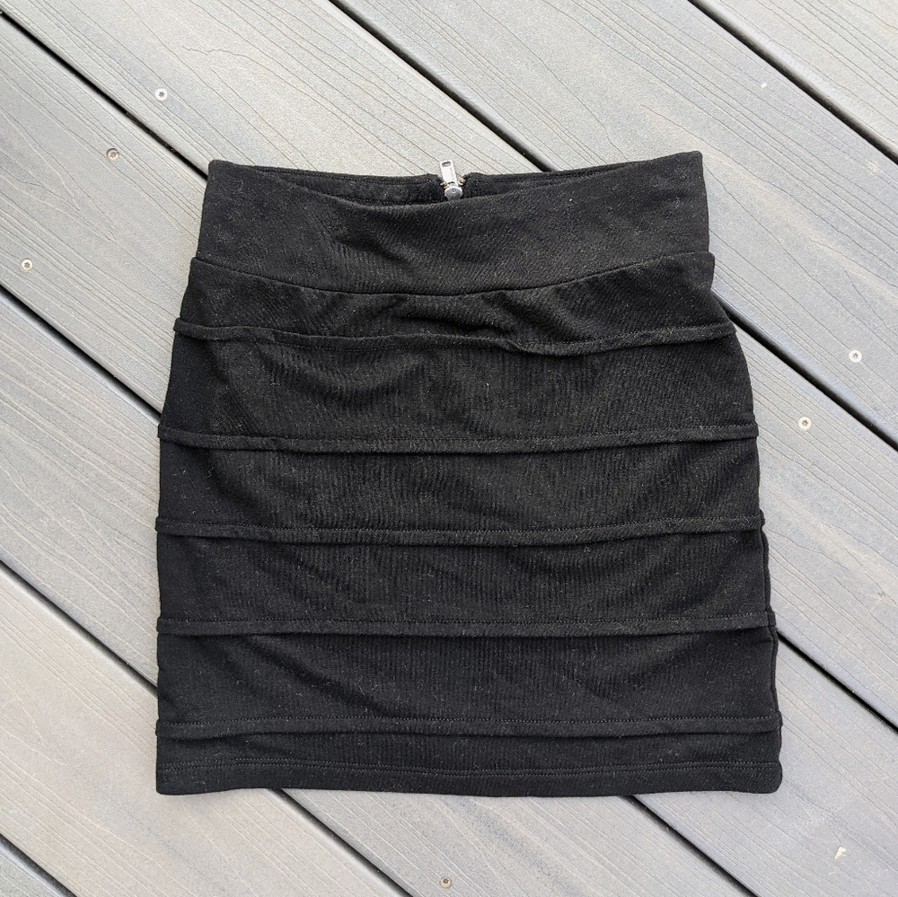 Garage Ribbed Bodycon Skirt XS